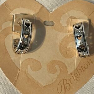 Brighton Silver Heart Cutout Earrings